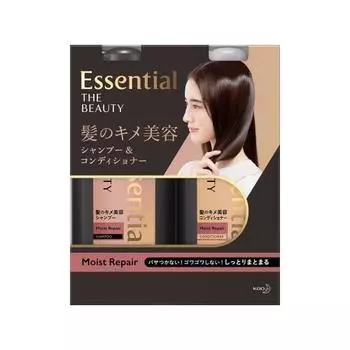 Kao Essential The Beauty Hair Texture Beauty Shampoo & Conditioner Set Moist Repair Main Unit 500ml x 2 Damage Repair Hair Care Moisturizing