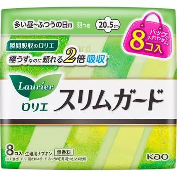 KAO Laurier Slim Guard Firmly для дневного времени с крыльями 8 шт. (Квази-лекарство) Салфетка Slim Laurier Slim Guard