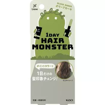 KAO Liese 1DAY Hair Monster Olive Khaki 20 мл Временный краситель для черных волос Окрашивание черных волос Встряхните емкость примерно 10 раз, закрыв колпачком.