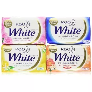Kao Soap White Bath Size Bar Soap 130g x 12 pieces set