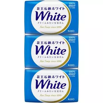 Kao Soap White Мыло белое, стандартного размера, 3 упаковки, 255 г. Универсальное мыло. Перед использованием тщательно вспеньте.. Мыло общего назначения