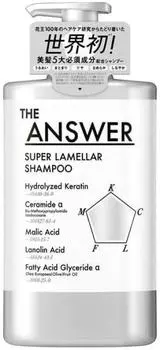 Kao THE ANSWER Super Lamella Shampoo 400 мл Bergamot Daphne Scent Синтетический без красителей Увлажняющий Сплоченность Блеск и без силикона (400мл)