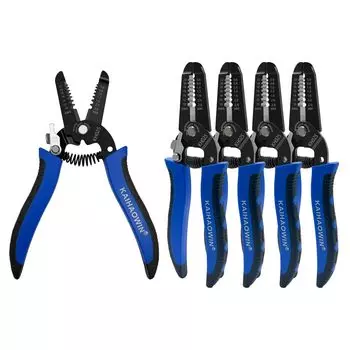 KAOHAOWIN Wire Stripper 5 Piece Set Cable Stripper Electric Wire Stripper Wire Stripping Wire Cut Crimping Electrician Tool AWG 10-22