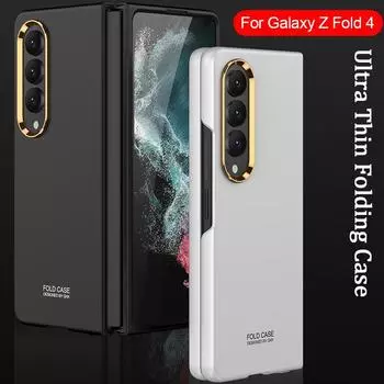 Капа для Samsung Galaxy Z Fold 4 5g, покрытие, защита линз, ультратонкий жесткий противоударный чехол из ПК для Samsung Z Fold4 For Samsung Z Fold 4 чёрный
