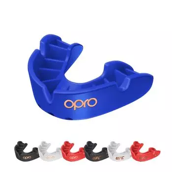 Капа OPRO, мундштук для спортивных единоборств, молодежный мундштук Self-Fit/Bronze Level (Для юниоров/детей/синий) синий