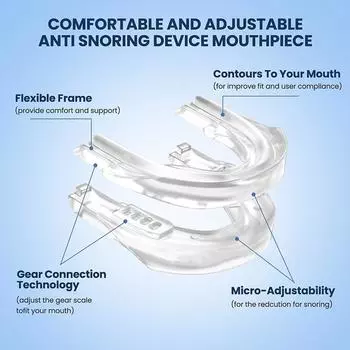 Капа против храпа, регулируемая капа - ночная капа для зубов и защита для сна от бруксизма и храпа прозрачный