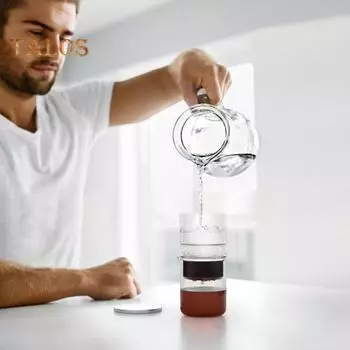 Капающая кофеварка, эффективная, универсальная, многоразовая, практичная, с мелкой сеткой, кастрюля для холодного заваривания для дома чёрный