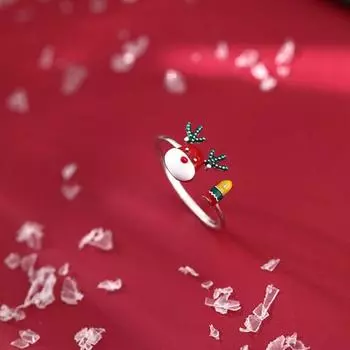 Капающая масляная рождественская пряжка для пальца из цинкового сплава с эмалью в виде лося, милые рождественские украшения Elk