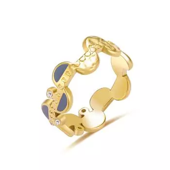 Капающее масло открывающееся кольцо из нержавеющей стали женское ретро геометрическое волнистое полукруг окрашенное легкое роскошное титановое стальное кольцо браслет украшение на руку