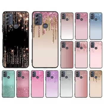 Капающий блестящий розовый чехол для Motorola Moto E32 E20 E40 G22 G52 G20 G30 G100 G60 G50 G10 GPure GStylus G9 One Action Macro Moto G9 Plus