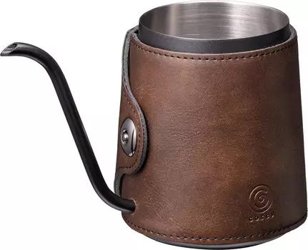 Капельница для кофе 300 мл с узким горлышком и кожаным чехлом C470