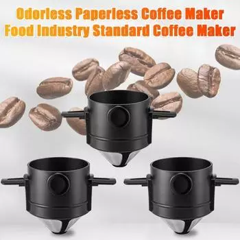 Капельница для кофе из нержавеющей стали Кофеварка с двухслойным фильтром Экологичный конический фильтр Простой