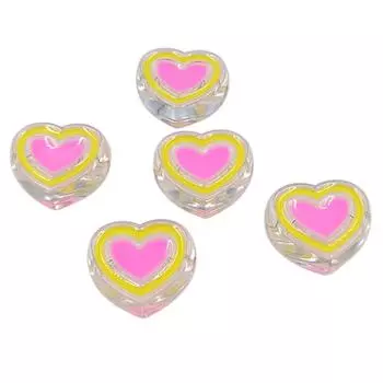 Капельное масло бусины в форме сердца прозрачные для изготовления браслета ожерелья акриловый модный материал свободные бусины 5 шт креативные DIY ювелирные аксессуары персиковое сердце зелёный