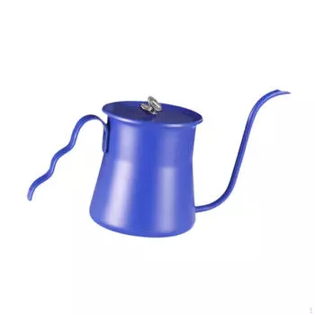 Капельный кофейник-кувшин, устойчивый к ржавчине, с тонким горлышком, с лебединой шеей, легко моющийся чайник для чая эспрессо синий