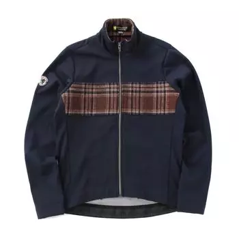 Kapelmuur Cycling Jacket for Windproof and River Size XS Fall/Winter (0°C-10°C), Water-Resistant, Check, Navy,