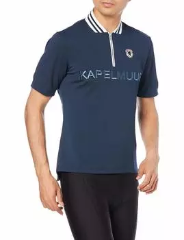 Kapelmuur Cycling Short Sleeve Jersey in Unisex Short Sleeve Retro Jersey Half Zip Vintage Navy XS [Made Japan]
