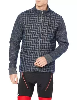 Kapelmuur Pontetorto Windproof Knit Cycling Jacket for Houndstooth Size XS Fall/Winter (0°C-10°C), Blue,