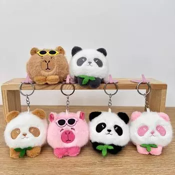 Капибала Капибара Подвеска Гигантская панда Мягкая игрушка Куклы Сумка Подвесные украшения Брелок Куклы color mix and match