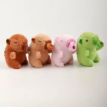 Kapibala Snot Pull Rope Doll Small Pendant Capybara Doll Snot Bubble Doll Plush Toy Small Hanging Kapibara brown