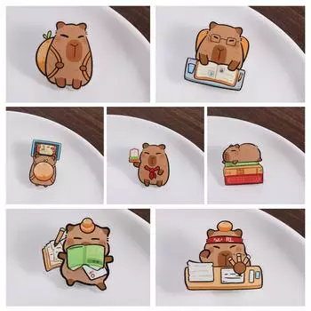 Капибара, акриловая булавка в виде капибары, нагрудный знак, значок капибары, изысканная брошь в виде капибары, подарок
