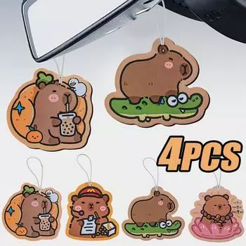 Капибара Автомобильные Ароматерапевтические Таблетки Подвеска Автомобильное Зеркало Заднего Вида Мультфильмы Животные Парфюмерные Таблетки Аромат для Гардероба Внутреннего Воздуха