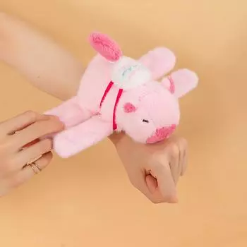 Капибара хлопающая круглая игрушка-браслет с защелкой, браслет с проволокой, вращающийся хвост, капибара, плюшевая кукла, кольцо на руку, забавные круги, подарок коричневый