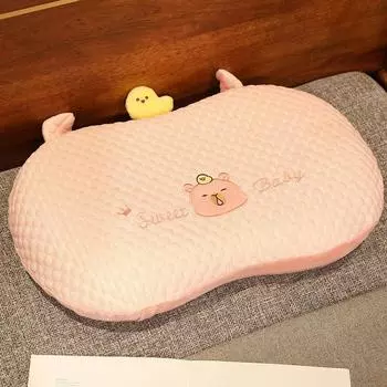 Капибара Капибара Подушка Съемная и моющаяся Одинарная подушка Прохладная Ледяная Дуду Подушка для кровати Хлопок с памятью Поддержка для талии Separate pillowcase 55 * 32cm розовый