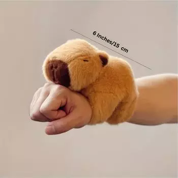 Капибара, плюшевая игрушка, браслет, кольцо для удержания занавесок, браслет с животными, обнимающая игрушка, кольцо на запястье, мультяшное плюшевое кольцо для рук