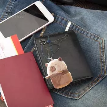 Капибара плюшевая игрушка кошелек для монет на молнии мягкая игрушка плюшевая кукла DIY брелок кулон украшение рюкзак украшение дети взрослые рождественский подарок коричневый