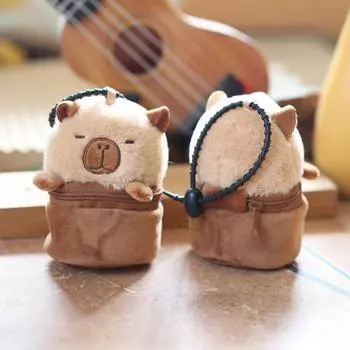 Капибара, плюшевая игрушка, кошелек на молнии, чучело, брелок, плюшевая кукла, сделай сам, рюкзак, подвеска, украшение, украшение для детей