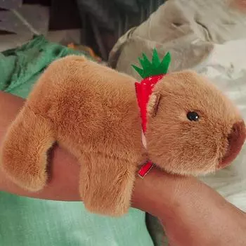 Капибара плюшевая кукла хлопающий круг игрушки похлопывание защелкивающийся браслет на запястье пушистый капибара кольцо на руку забавные круги детский подарок 1pc