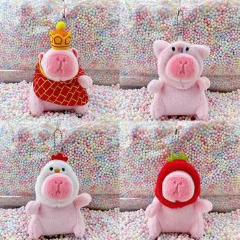 Капибара плюшевая кукла мультфильм брелок кулон мягкая кукла рюкзак кулон автомобиль сумка брелок декор детский подарок брелок as the picture