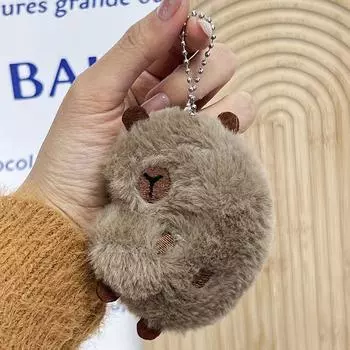 Капибара плюшевая кукла пищащая игрушка мультфильм плюшевый брелок подвеска мягкая кукла рюкзак автомобиль сумка брелок декор детский подарок