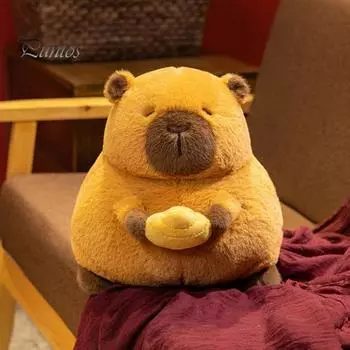 Капибара плюшевая кукла подушка мягкая кавайная мягкая игрушка для детей взрослых капибара обнимающаяся капибара плюшевые грызуны кукла подарок на день рождения валентинки жёлтый