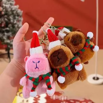 Капибара плюшевая подвеска брелок сумка рюкзак милый забавный мягкий брелок для ключей в виде животного C