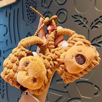 Капибара плюшевый вязаный брелок для наушников сумка мультфильм животное мягкая школьная сумка кулон рюкзак украшение кукла as the picture