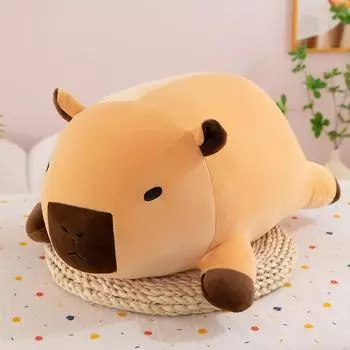 Капибара Подушка-игрушка Кукла капибара Милая тряпичная кукла Детская большая плюшевая игрушка Подарок для подруг 40cm