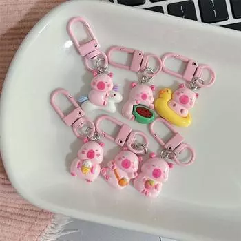 Капибара розовый капибара брелок креативный брелок в виде животного ювелирное украшение подвеска капибара сумка подвеска пара