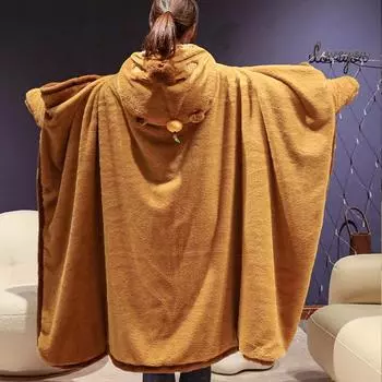 Капибара толстовка с капюшоном одеяло Гомер черный кот шаль плюш ультра мягкий опера накидка кровать диван с капюшоном одеяло костюмы для косплея Adult