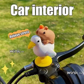 Капибара украшение для салона автомобиля креативная весенняя капибара качающая головой приборная панель фигурка украшения мультфильм снятие стресса игрушки