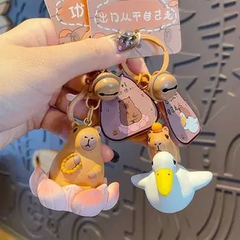 Капибара верхом на чайкеПодвеска капибара милый ванна Капибара брелок подарок на день рождения Style C