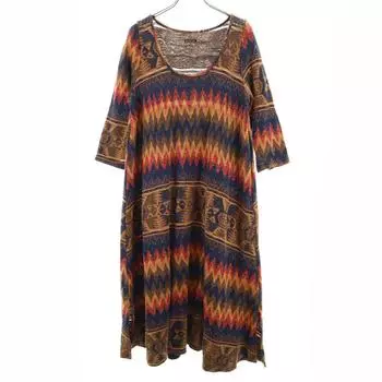 KAPITAL made in Japan Overall handle Five-quarter sleeve knit Long dress Women Used