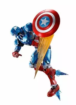 Капитан Америка на примерно 155 мм ПВХ ABS окрашенная подвижная фигурка SHFiguarts (Технические Мстители) & & Литье под давлением