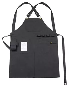 Капитан Олень (КАПИТАН ОЛЕНЬ) Фартук для кемпинга своими руками, пояс X, тип один размер подходит большинству рабочих фартуков, огнестойкая ткань, черный, ОГНЕУПОРНЫЙ UP-2695, ширина 660 x
