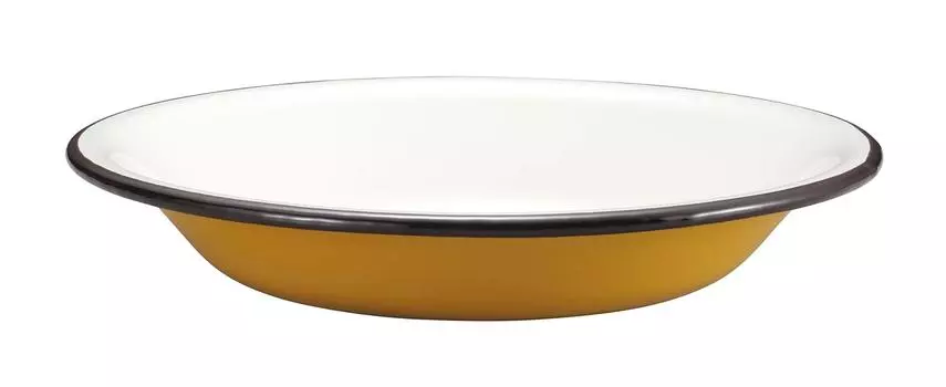 Капитан Олень (КАПИТАН ОЛЕНЬ) Тарелка для барбекю Эмалированная тарелка 22см Желтая UH-509