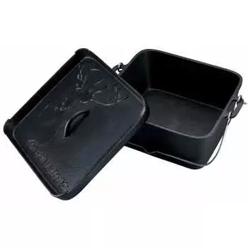 КАПИТАН СТЭГ голландская печь чугунная квадратная голландская печь 25 см полная емкость для воды 4,6 л не требует приправ UG-3071 черная