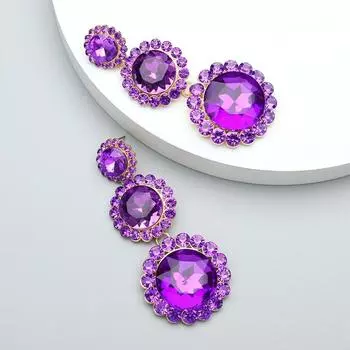 Каплевидные модные круглые хрустальные длинные висячие серьги, роскошный дизайн, винтажные необычные изящные серьги, кулон, ювелирное изделие, подарок