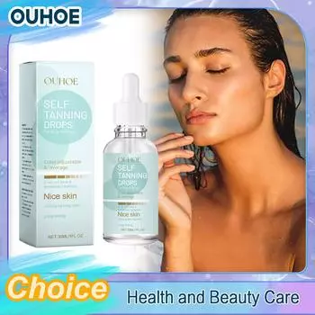 Капли для автозагара Bronzed Sunless Solarium Sexy Suntan Sun UV Block Tanner Indoor Naturally Darken Face Body Beauty Essence Oil 30ml