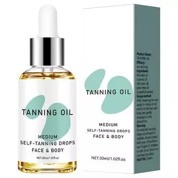 Капли для автозагараУмеренный загар - цветные капли для автозагара для постепенного сияния, веганские и бесплатные, 1,01 жидких унций/30 мл One Size