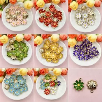 Капля масла, 20 шт., 15,6*18 мм, подвеска, цепочка для мобильного телефона, DIY ювелирные аксессуары, свободные бусины, материал для изготовления маленьких ромашек, модный цветок из сплава для ожерелья зелёный